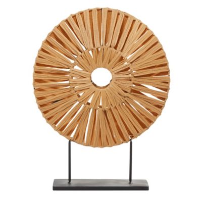 Image showing  Tan Metal Coastal Nature Sculpture, 22 in. x 6 in. x 29 in.