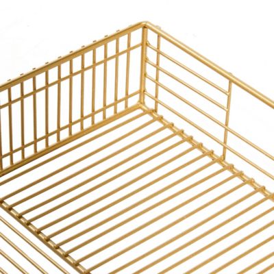 Image showing  Gold Metal Wire Tray Set of 2 17 in., 19 in.W