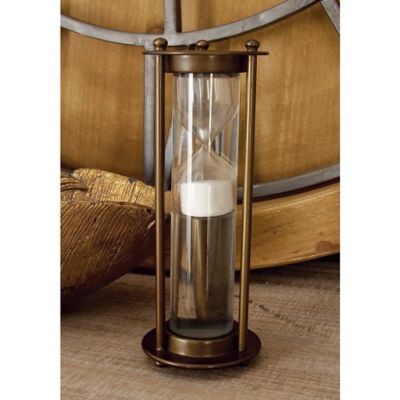 Harper & Willow Brown Aluminum Timer with Water Tube 3 in. x 3 in. x 8 ...
