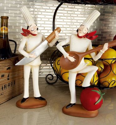 Harper & Willow Polystone Traditional Chef Sculpture, 14 in., 8 in., White, 3 pc.