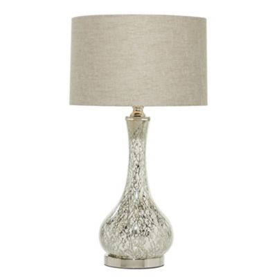 Image showing  Silver Glass Table Lamp with Faux Mercury Glass Finish 14" x 14" x 28"