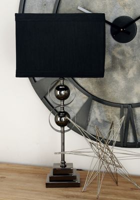 Harper & Willow Black Metal Modern Table Lamp Set of 2 25"H