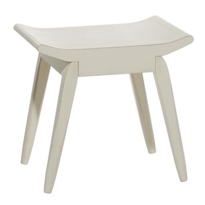 Image showing  Wood Traditional Stool, 19 in., White