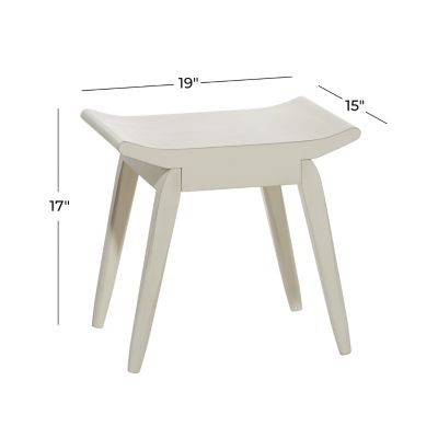 Image showing  Wood Traditional Stool, 19 in., White