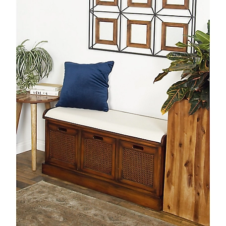 Harper & Willow Brown Wood Traditional Storage Bench, 42 in. x 15 in. x 20 in., 90629