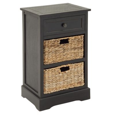 Image showing  Black Wood Traditional Storage Unit, 16 in. x 13 in. x 28 in.