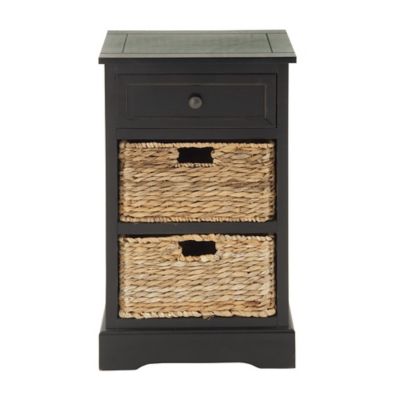 Image showing  Black Wood Traditional Storage Unit, 16 in. x 13 in. x 28 in.