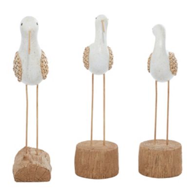Image showing  Polystone Contemporary Birds Sculpture, 15 in., 15 in., 14 in., White, 3 pc.