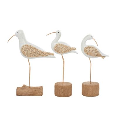 Image showing  Polystone Contemporary Birds Sculpture, 15 in., 15 in., 14 in., White, 3 pc.