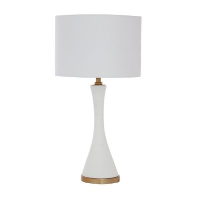 Image showing  White Ceramic Table Lamp 14" x 13" x 25"