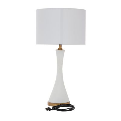 Image showing  White Ceramic Table Lamp 14" x 13" x 25"