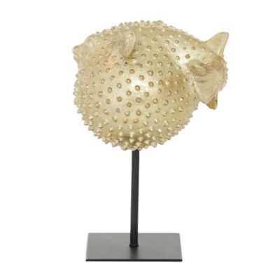 Image showing  Polyresin Coastal Fish Sculpture, 7 in. x 5 in. x 9 in., Gold