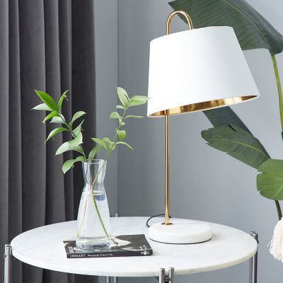 Harper & Willow 22 in. H Metal Modern Table Lamp, White