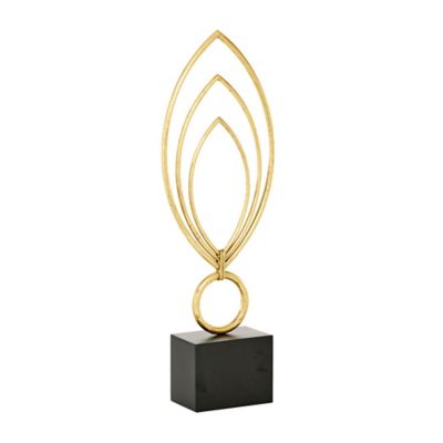 Image showing  Gold Metal Contemporary Abstract Sculpture, 8 in. x 4 in. x 24 in.