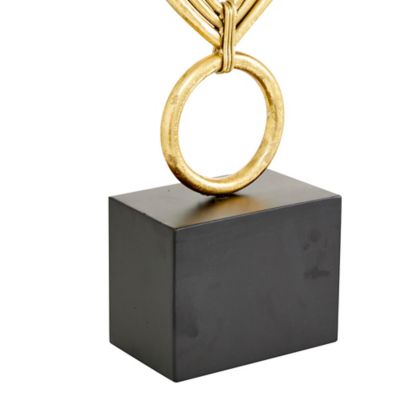 Image showing  Gold Metal Contemporary Abstract Sculpture, 8 in. x 4 in. x 24 in.