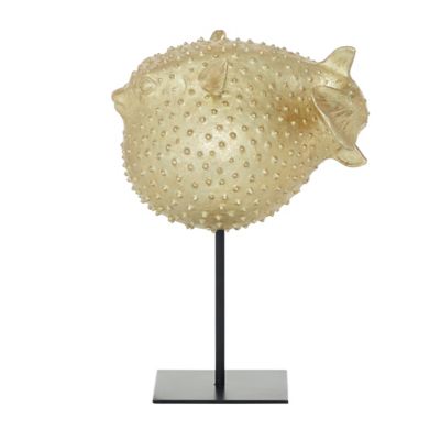 Image showing  Polyresin Coastal Fish Sculpture, 10 in. x 7 in. x 14 in., Gold