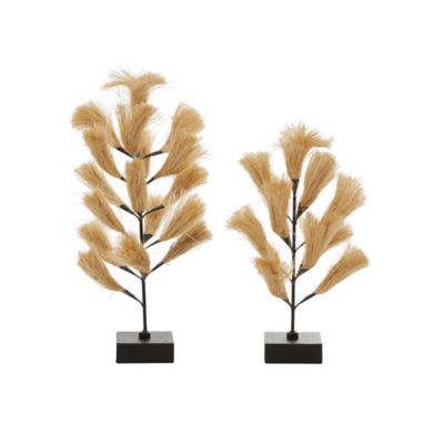 Image showing  Brown Wood Coastal Floral and Botanical Sculpture, Set of 2, 20 in., 16 in.