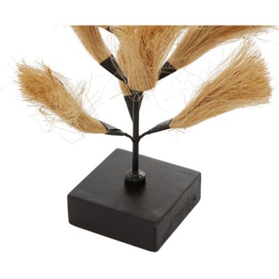 Image showing  Brown Wood Coastal Floral and Botanical Sculpture, Set of 2, 20 in., 16 in.