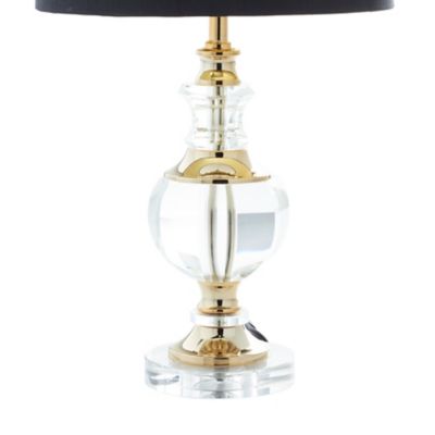 Image showing  Black Crystal Table Lamp with Gold Accents 14" x 14" x 24"
