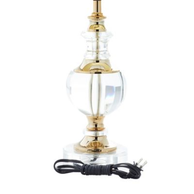 Image showing  Black Crystal Table Lamp with Gold Accents 14" x 14" x 24"