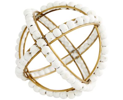 Image showing  White Metal Farmhouse Geometric Sculpture, Set of 2, 7 in., 5 in., 43405