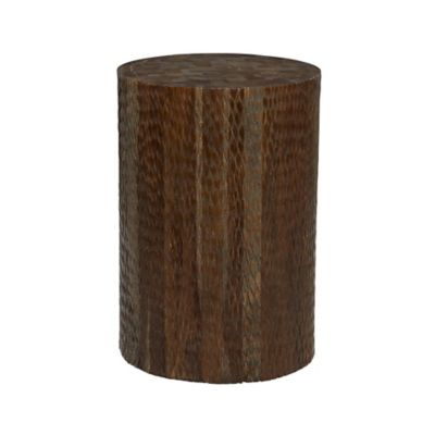 Image showing  Brown Teak Wood Intricately Carved Accent Table 12 in. x 12 in. x 18 in.