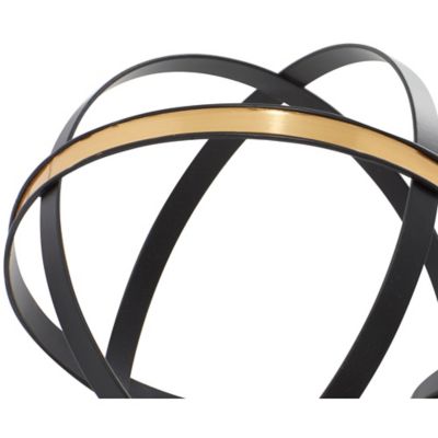 Image showing  Metal Contemporary Geometric Sculpture, 6 in., 5 in., 4 in., Black, 3 pc.