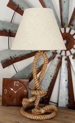 Image showing  29 in. H Jute Rustic Table Lamp, Brown