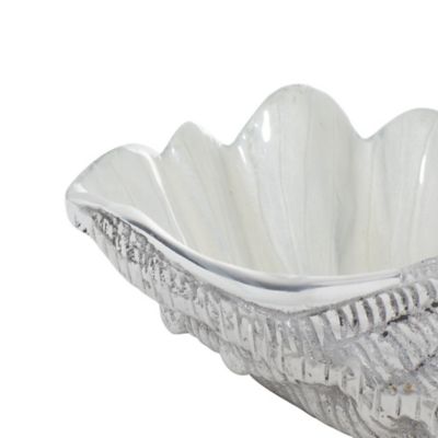 Image showing  Shell Serving Bowl with Enamel Interior, 12 in. x 9 in. x 3 in., White