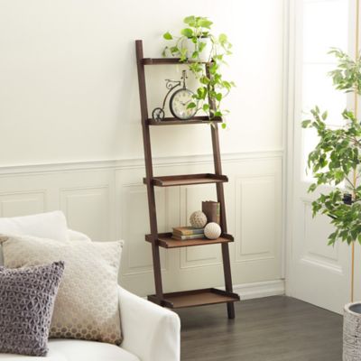 Harper & Willow Brown Wood 5 Shelves Shelving Unit 21 in. x 14 in. x 69 in.