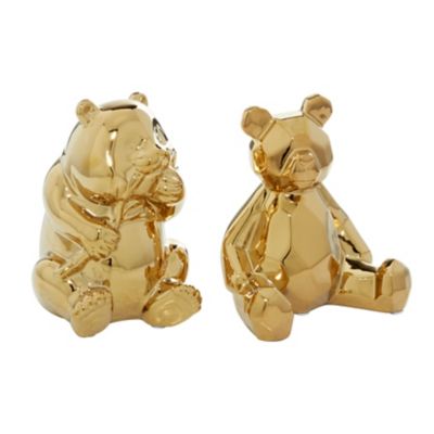 Image showing  Porcelain Glam Bears Sculpture, Set of 2, 7 in., 8 in.