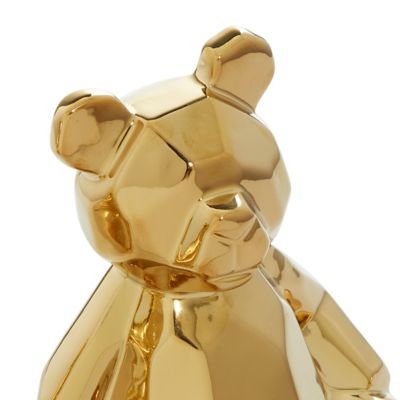 Image showing  Porcelain Glam Bears Sculpture, Set of 2, 7 in., 8 in.