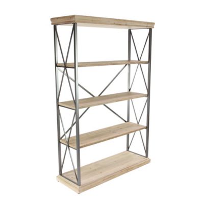 Image showing  48 in. x 17 in. x 72 in. 5-Shelf Wooden Shelving Unit, Brown