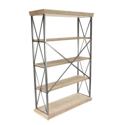 Image showing  48 in. x 17 in. x 72 in. 5-Shelf Wooden Shelving Unit, Brown