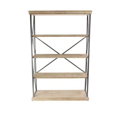 Image showing  48 in. x 17 in. x 72 in. 5-Shelf Wooden Shelving Unit, Brown