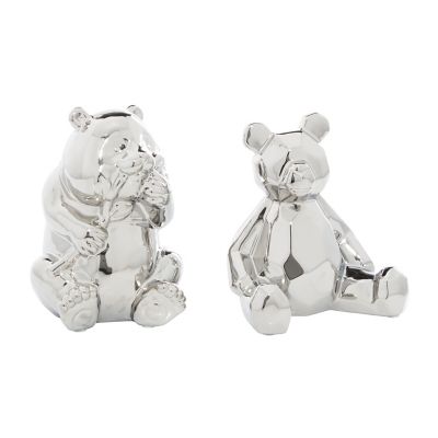 Image showing  Porcelain Glam Bears Sculpture, Set of 2, 7 in., 8 in., 57160