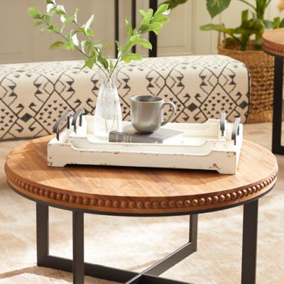 Harper & Willow Set of 2, Wood Vintage Tray, 20 in. x 17 in.