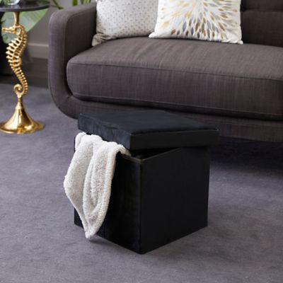 Harper & Willow Polyester Modern Storage Stool, 17 in. x 15 in. x 15 in., 53727