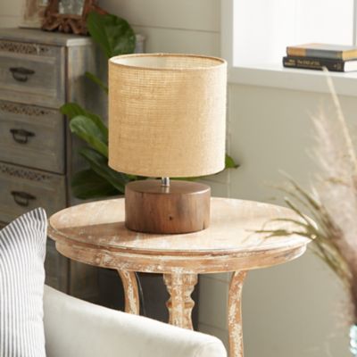 Harper & Willow 14 in. H Wood Rustic Table Lamp, Brown