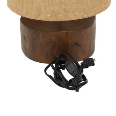 Image showing 6 th Harper & Willow 14 in. H Wood Rustic Table Lamp, Brown