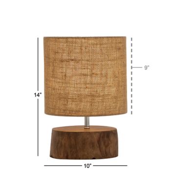Image showing 8 th Harper & Willow 14 in. H Wood Rustic Table Lamp, Brown