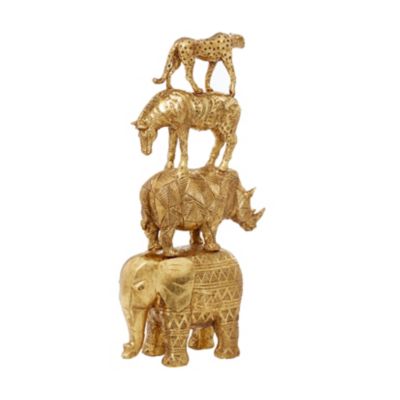 Image showing  Polystone Glam Safari Animals Sculpture, 10 in. x 4 in., 58070