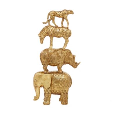 Image showing  Polystone Glam Safari Animals Sculpture, 10 in. x 4 in., 58070