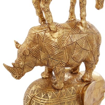 Image showing  Polystone Glam Safari Animals Sculpture, 10 in. x 4 in., 58070