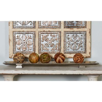 Harper & Willow Silver Aluminum Tray 35" x 7" x 2"
