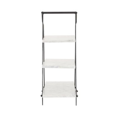 Image showing  White Marble 3 Level Tiered Server 20 in. x 9 in. x 23 in.