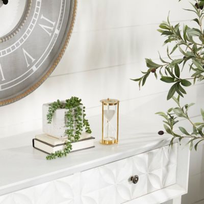 Harper & Willow Gold Brass Timer 3 in. x 3 in. x 6 in.