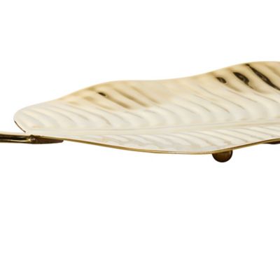 Image showing  2 pc. Metal Contemporary Tray Set, Assorted, Gold