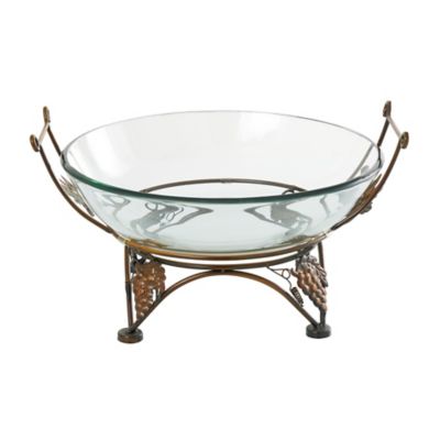 Image showing  Glass Traditional Serving Bowl, 19 in. x 17 in. x 10 in., Black