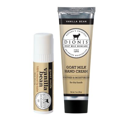 Dionis Goat Milk Skincare Vanilla Bean Goat Milk Lip and Hand Gift Set